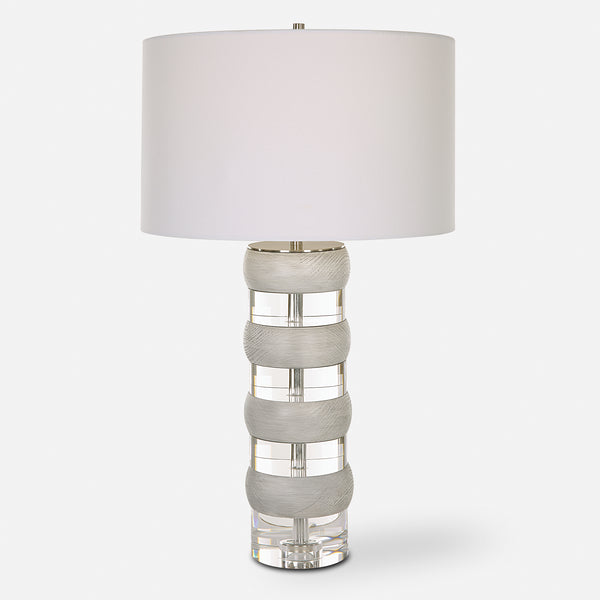 Lighting Band Together Crystal & Wood Table Lamp 