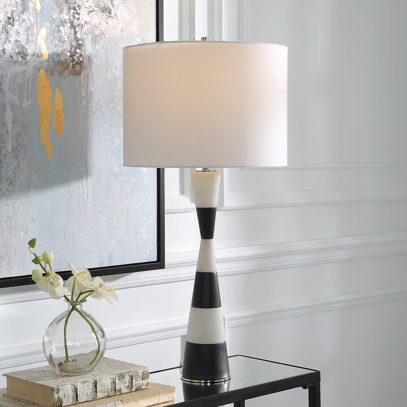 Lighting Bandeau Banded Stone Table Lamp 