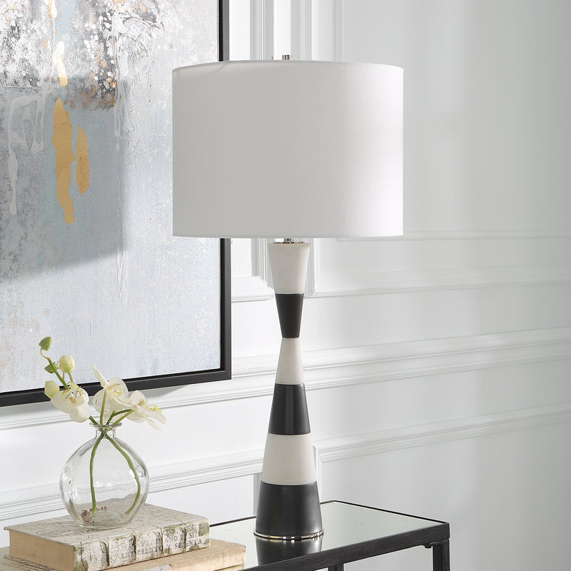 Lighting Bandeau Banded Stone Table Lamp 