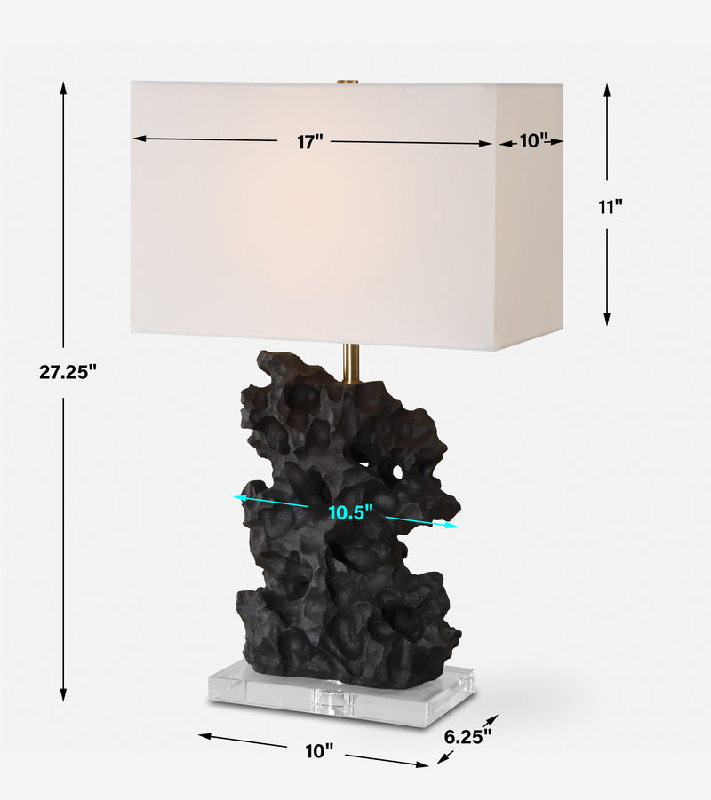 Lighting Basalt Black Stone Table Lamp 