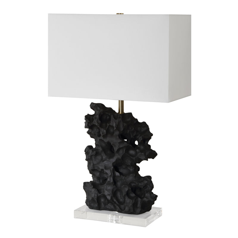 Lighting Basalt Black Stone Table Lamp 