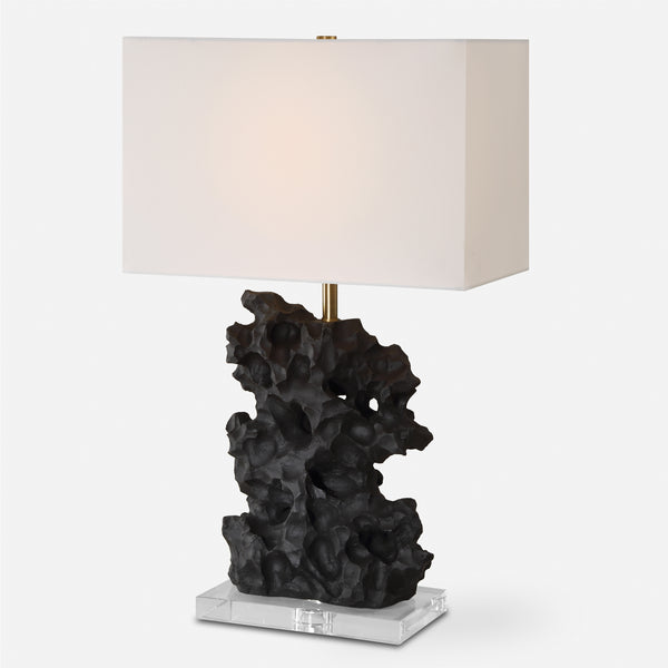 Lighting Basalt Black Stone Table Lamp 