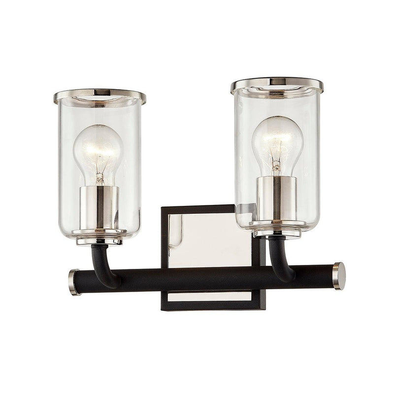 Lighting - Bath And Vanity Aeon 2 Light Vanity // Carbide BLK & Pol Nickel 