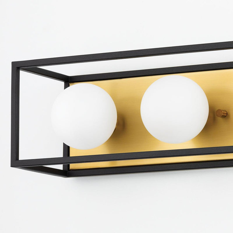 Lighting - Bath And Vanity Aira 3 Light Bath Bracket // Aged Brass & Black 