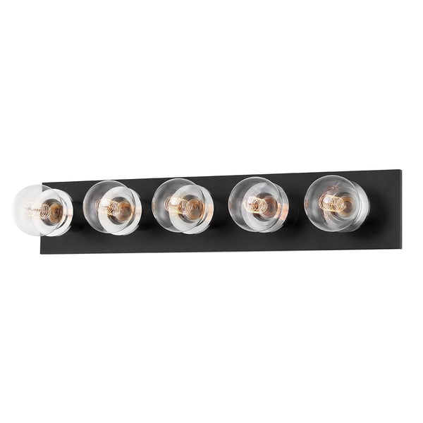 Lighting - Bath And Vanity Brandi 5 Light Bath & Vanity // Polished Chrome & Soft Black 