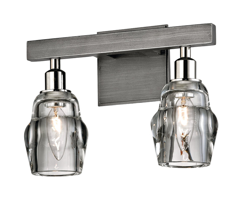 Lighting - Bath And Vanity Citizen 2 Light Wall Bath // Graphite and Polished Nickel 