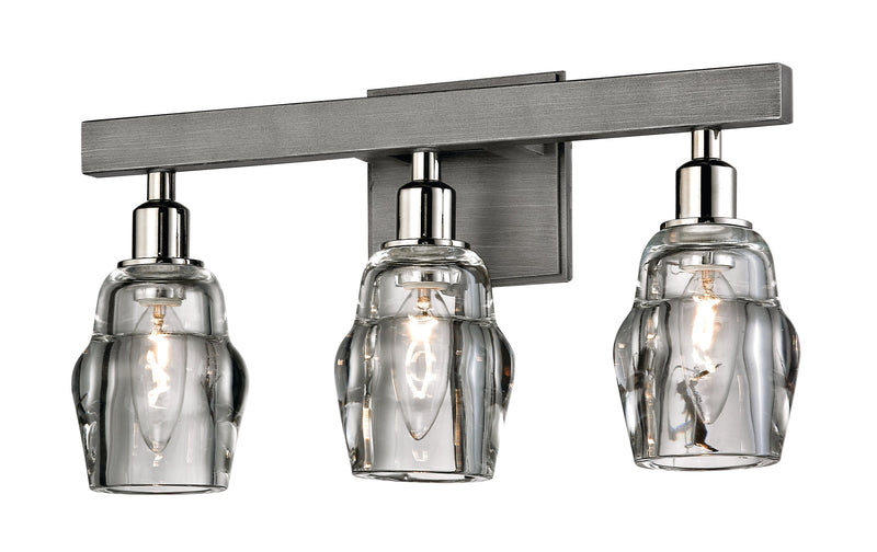 Lighting - Bath And Vanity Citizen 3 Light Wall Bath // Graphite and Polished Nickel 