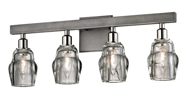 Lighting - Bath And Vanity Citizen 4 Light Wall Bath // Graphite and Polished Nickel 