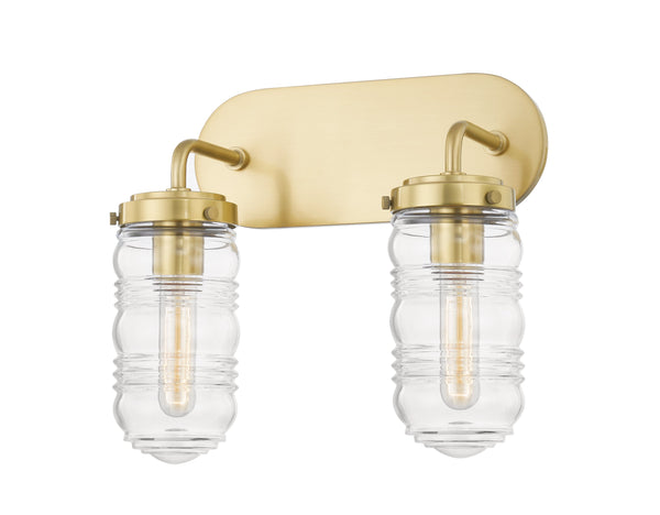 Lighting - Bath And Vanity Clara 2 Light Bath Bracket // Aged Brass 