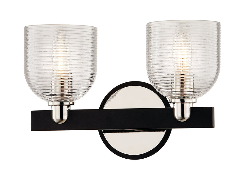 Lighting - Bath And Vanity Munich 2 Light Vanity // Carbide BLK & Pol Nickel 