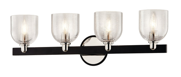 Lighting - Bath And Vanity Munich 4 Light Vanity // Carbide BLK & Pol Nickel 