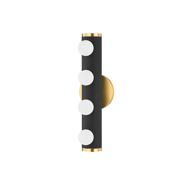 Lighting - Bath And Vanity Penny 4 Light Bath Bracket // Aged Brass & Textured Black Combo 