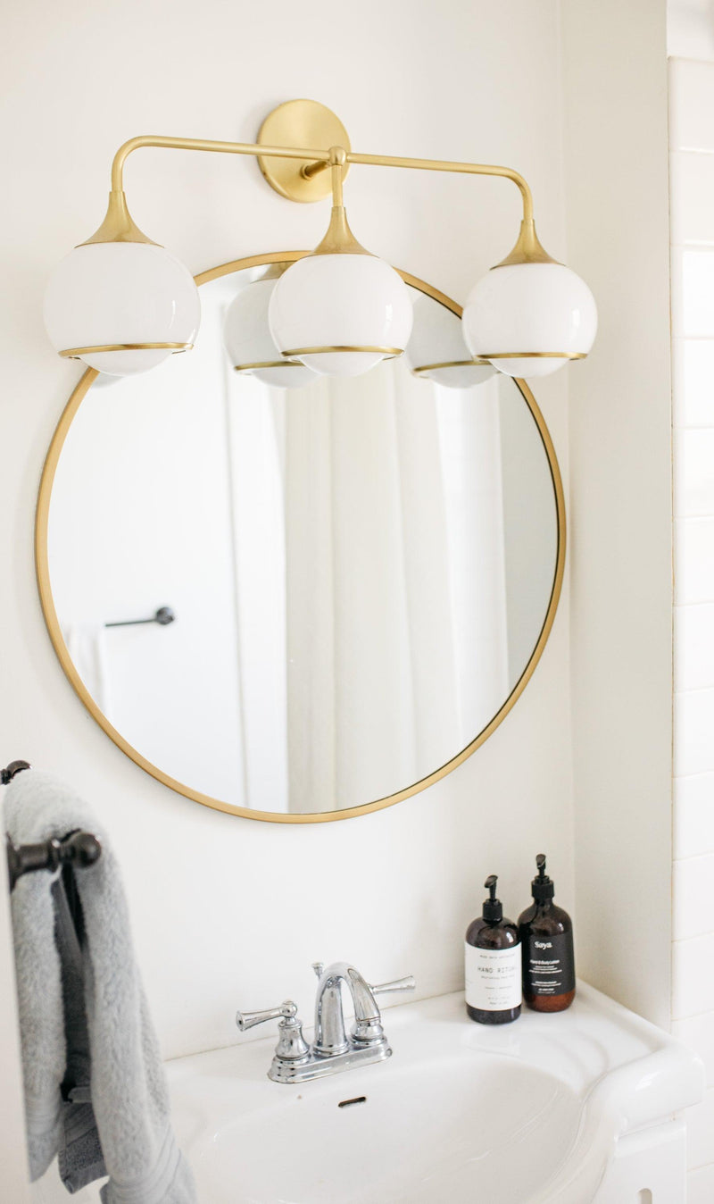 Lighting - Bath And Vanity Reese 3 Light Bath and Vanity // Aged Brass 