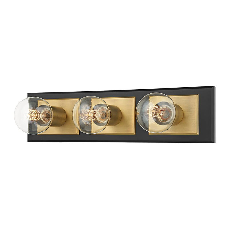 Lighting - Bath And Vanity Runyan 3 Light Bath Bracket // Patina Brass & Soft Black 