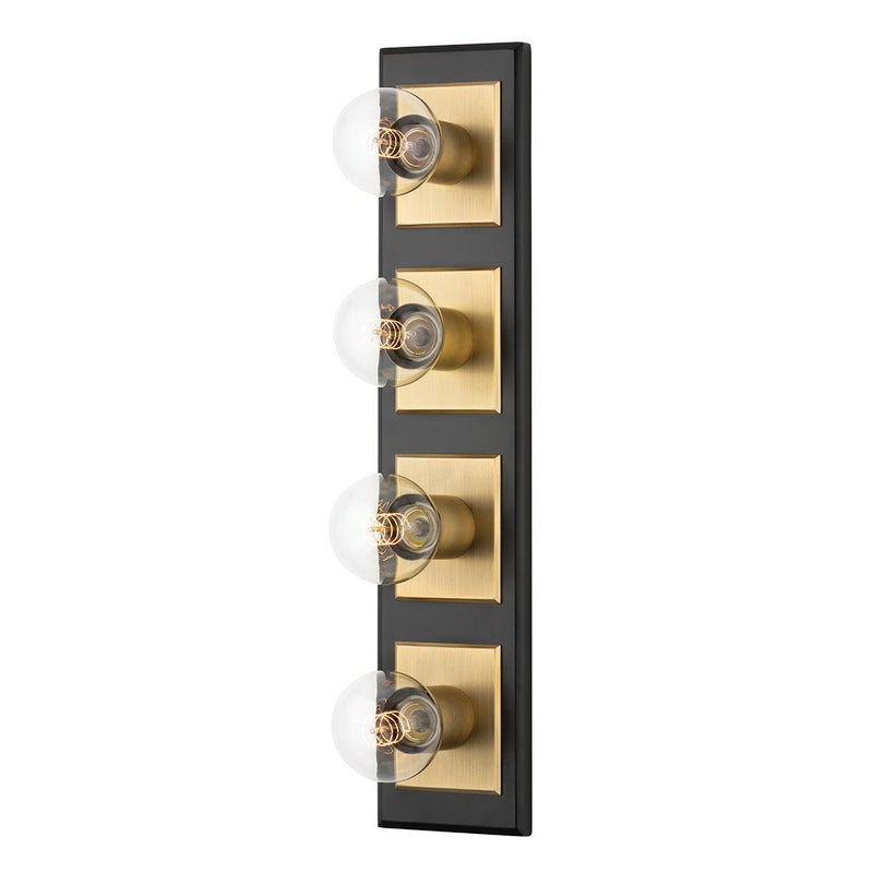 Lighting - Bath And Vanity Runyan 4 Light Bath Bracket // Patina Brass & Soft Black 