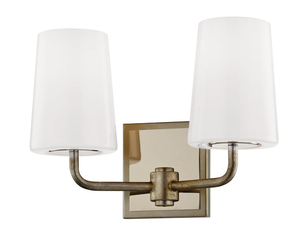 Lighting - Bath And Vanity Simone 2 Light Vanity // Silver Leaf Polished Nickel 