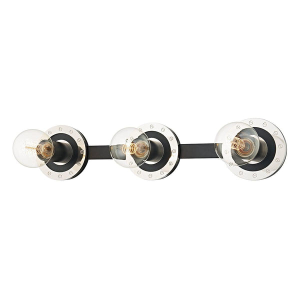 Lighting - Bath And Vanity Teo 3 Light Bath Bracket // Polished Nickel & Soft Black 