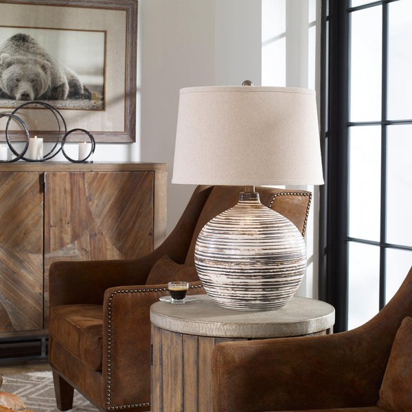 Lighting Bloxom Mocha Ivory Lamp 