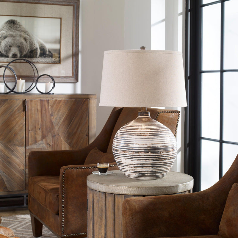 Lighting Bloxom Mocha Ivory Lamp 