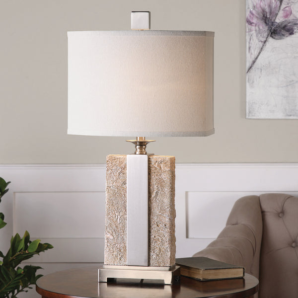 Lighting Bonea Stone Ivory Table Lamp 