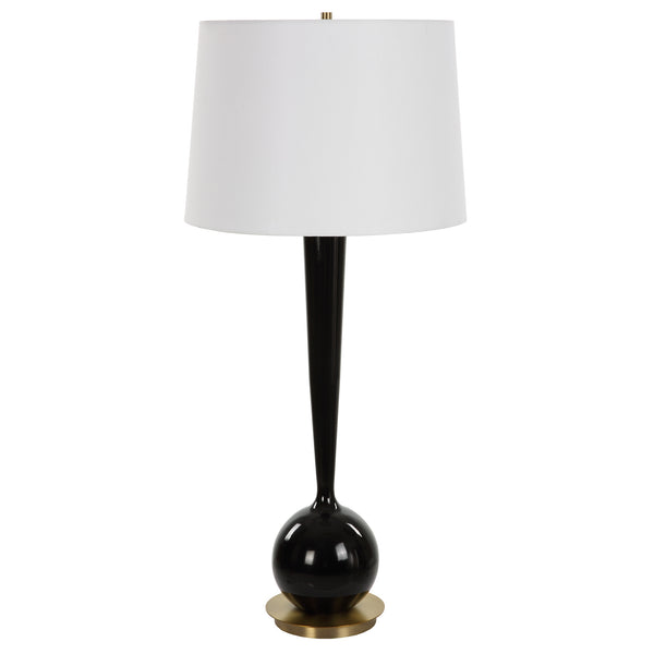 Lighting Brielle Polished Black Table Lamp 