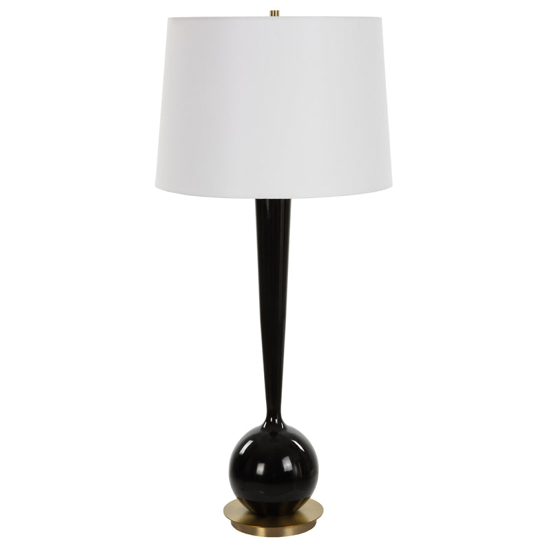Lighting Brielle Polished Black Table Lamp 