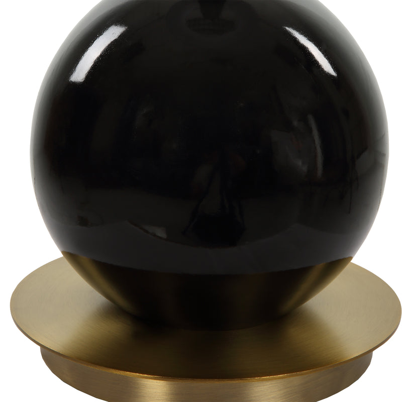 Lighting Brielle Polished Black Table Lamp 