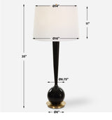 Lighting Brielle Polished Black Table Lamp 