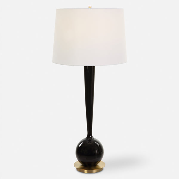 Lighting Brielle Polished Black Table Lamp 