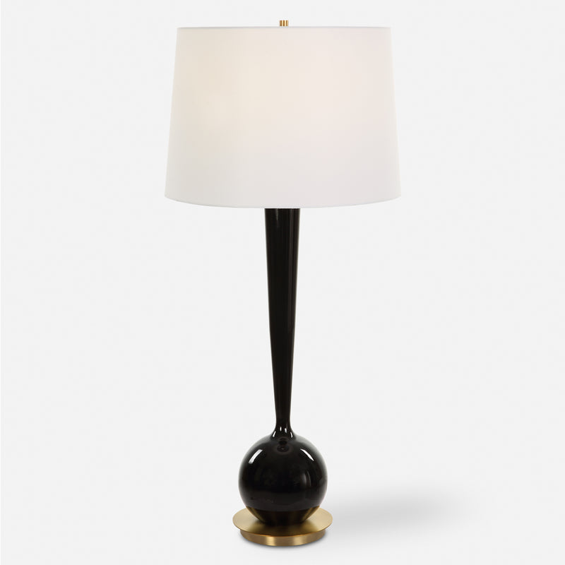 Lighting Brielle Polished Black Table Lamp 