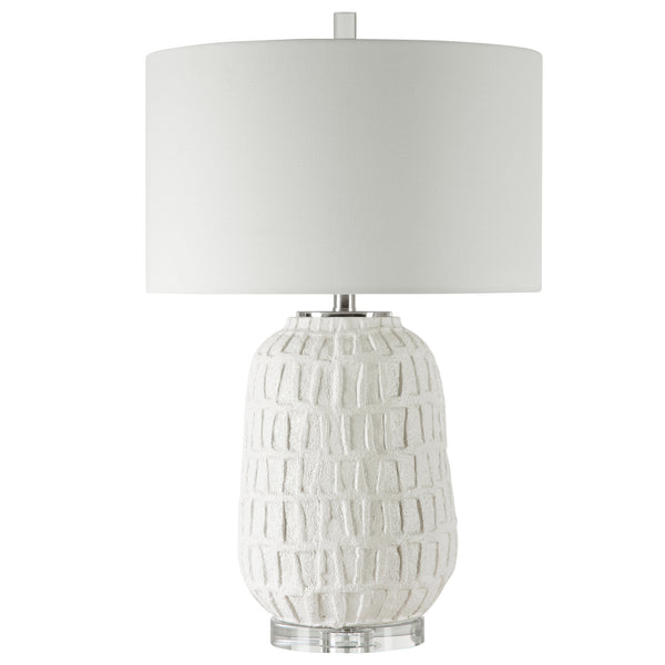 Lighting Caelina Textured White Table Lamp 
