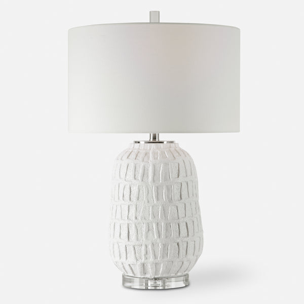 Lighting Caelina Textured White Table Lamp 