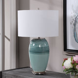 Lighting Caicos Teal Table Lamp 