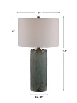 Lighting Callais Crackled Aqua Table Lamp 