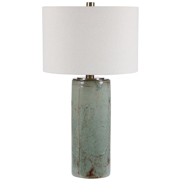 Lighting Callais Crackled Aqua Table Lamp 