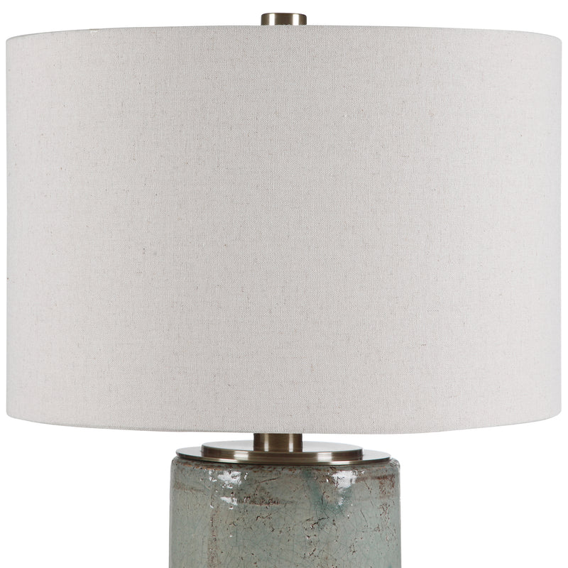 Lighting Callais Crackled Aqua Table Lamp 