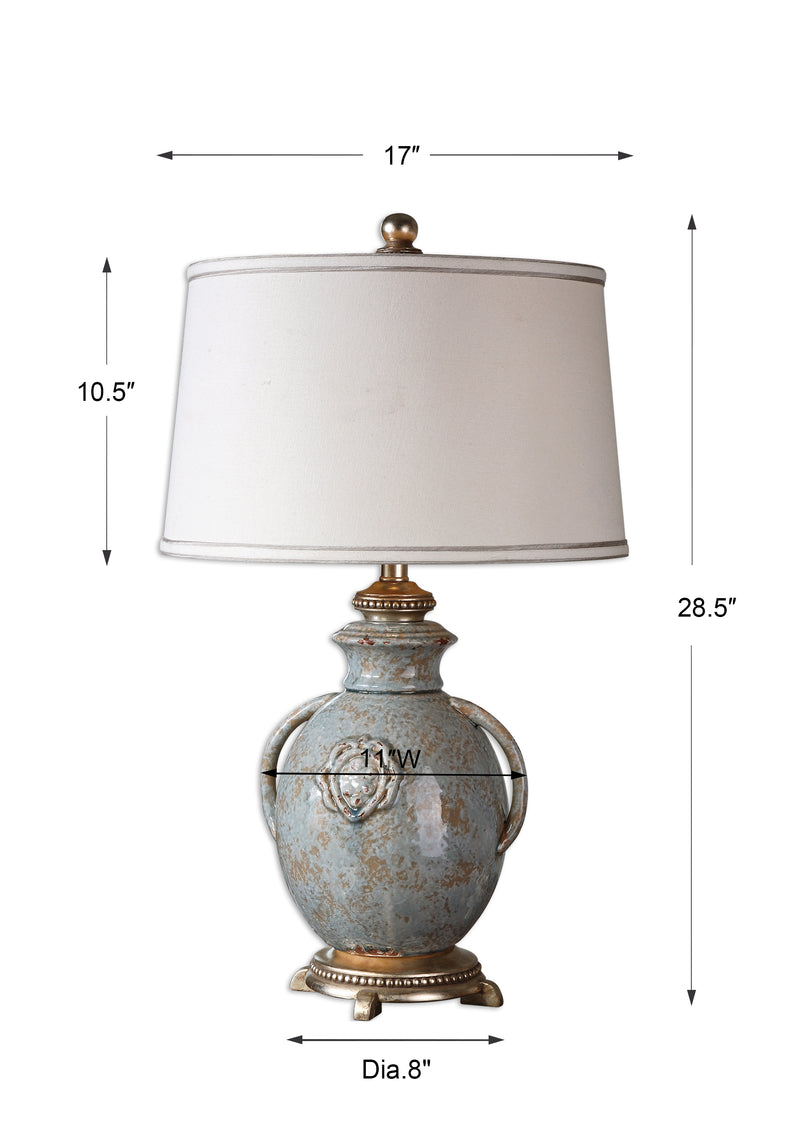 Lighting Cancello Blue Glaze Lamp 