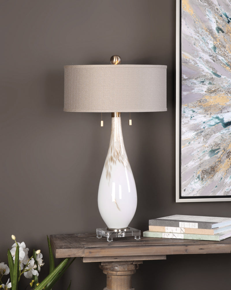Lighting Cardoni White Glass Table Lamp 