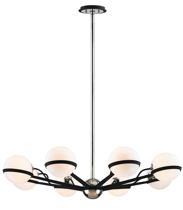 Lighting - Chandelier Ace 8 Light Chandelier Medium // Carbide BLK with Polished Nickel Accents 