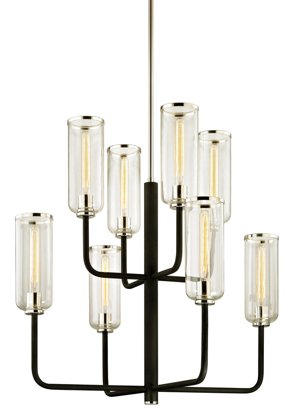 Lighting - Chandelier Aeon 8 Light Chandelier // Carbide BLK & Pol Nickel 