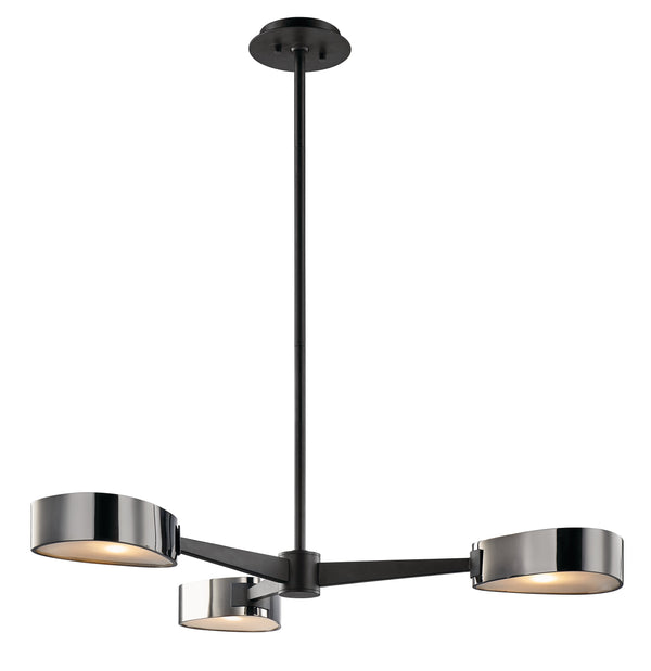 Lighting - Chandelier Allisio 3 Light Chandelier // Carbide Black and Black Chrome 