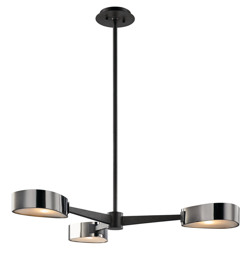 Lighting - Chandelier Allisio 3 Light Chandelier // Carbide Black and Black Chrome 