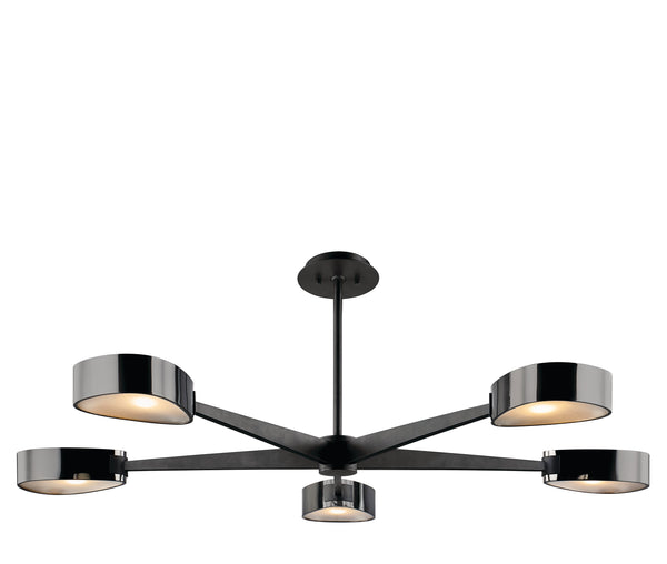 Lighting - Chandelier Allisio 5 Light Chandelier // Carbide Black and Black Chrome 