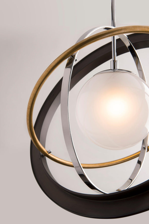 Lighting - Chandelier Apogee 1 Light Pendant Extra Large // Bronze Gold Leaf and Stainless 