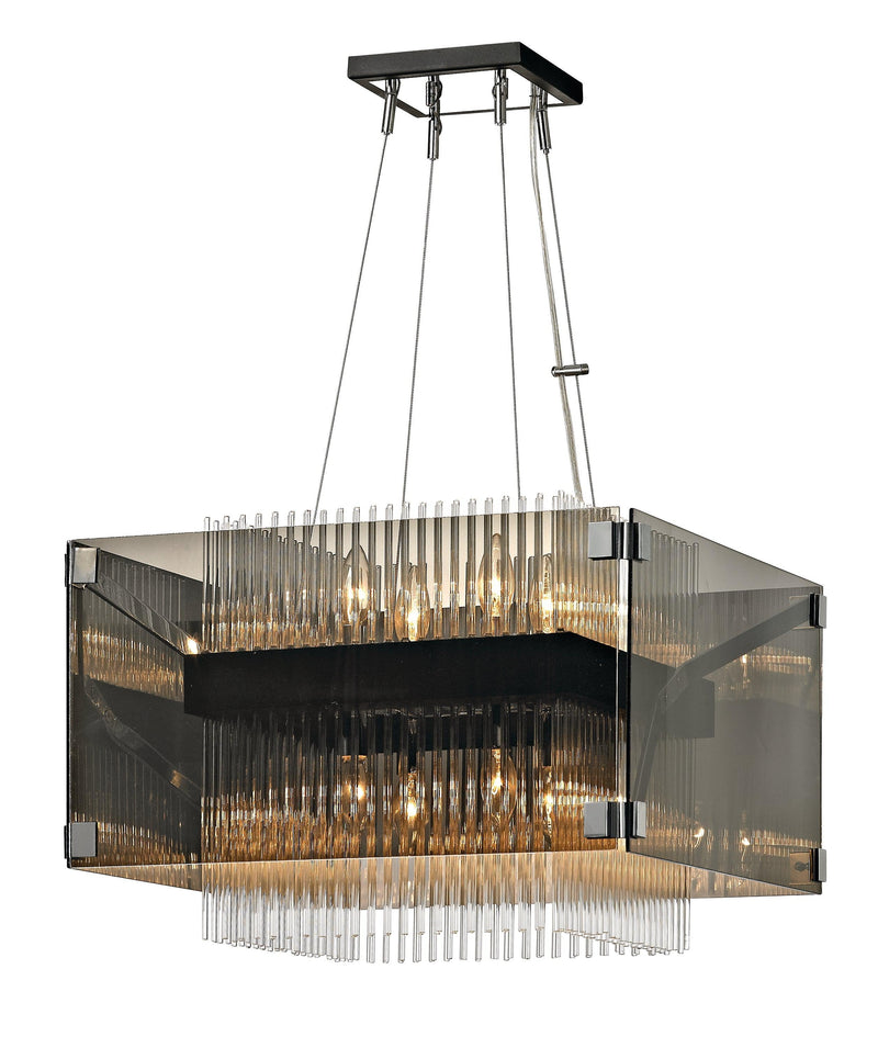 Lighting - Chandelier Apollo 8 Light Chandelier // Dark Bronze Polished Chrome // Small 