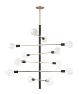 Lighting - Chandelier Astrid 12 Light Chandelier // Aged Brass & Black 