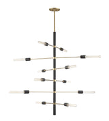 Lighting - Chandelier Astrid 12 Light Chandelier // Aged Brass & Black 