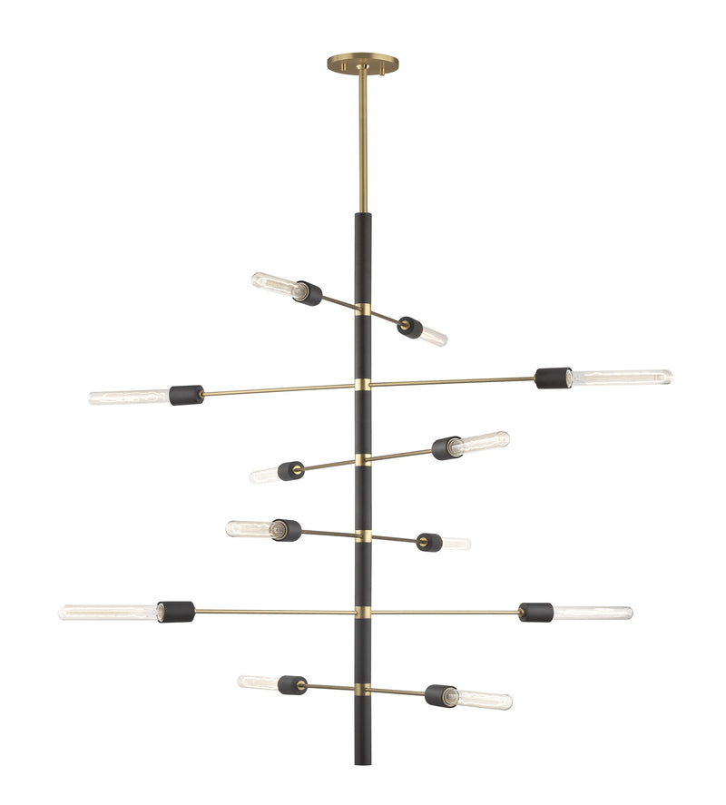 Lighting - Chandelier Astrid 12 Light Chandelier // Aged Brass & Black 