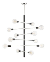 Lighting - Chandelier Astrid 12 Light Chandelier // Polished Nickel & Black 