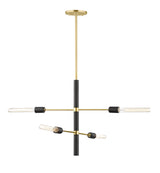 Lighting - Chandelier Astrid 4 Light Chandelier // Aged Brass & Black 